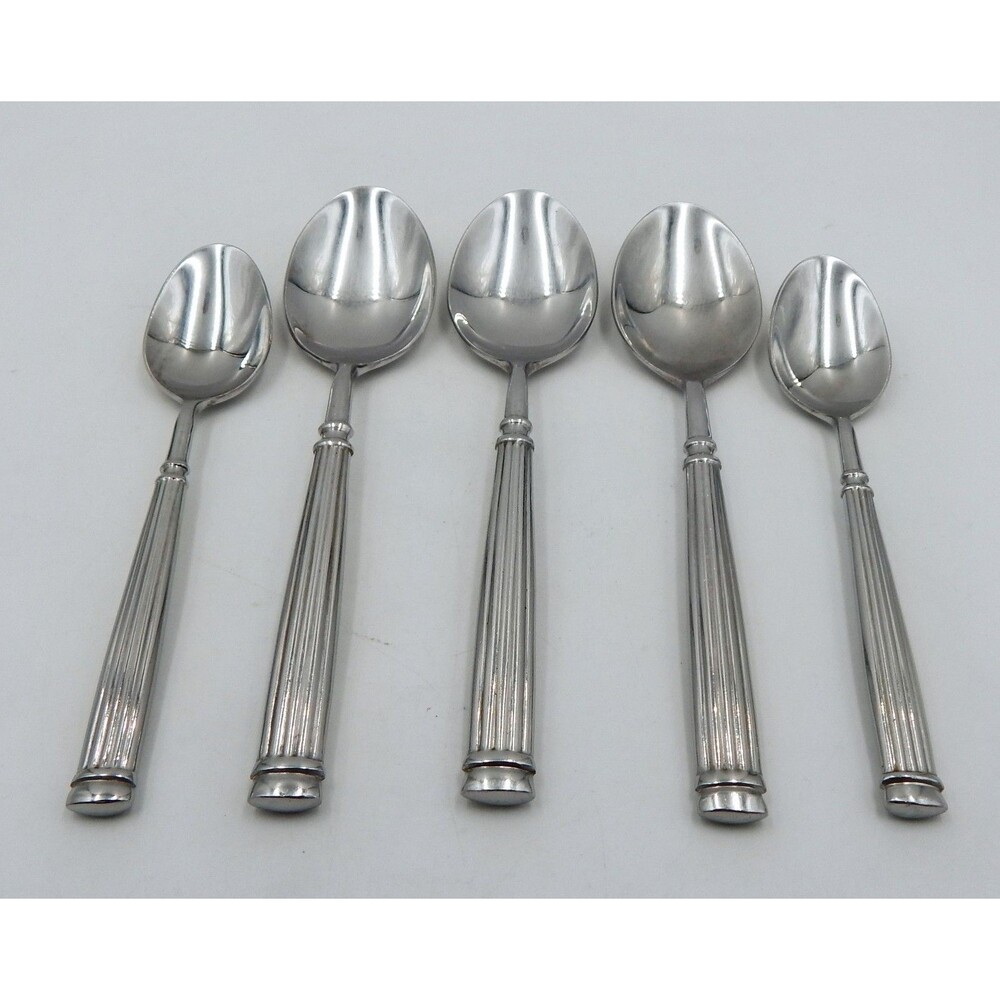 Hampton Silversmiths AVIGNON 2 Stainless Glossy Flatware 3 Soup Spoon 2 Teaspoon